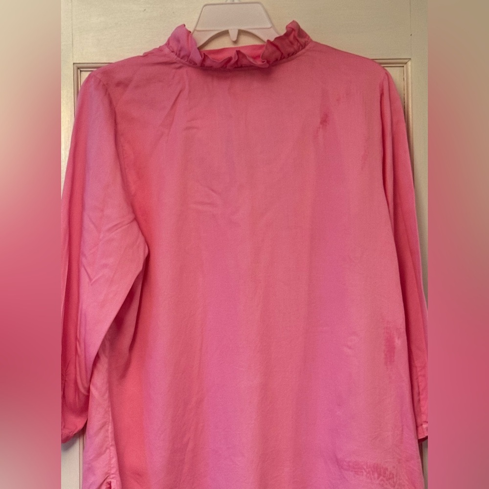Crown & Ivy Pink Ruffled Neck Blouse - Picture 2 of 5